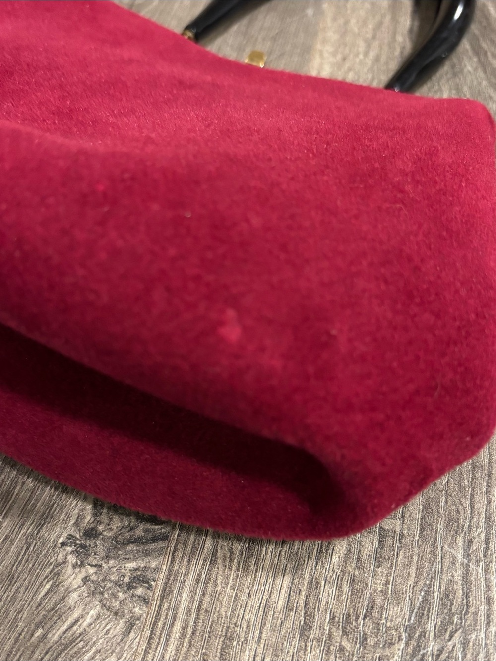 1950s Morris Moskowitz Vintage Maroon Wool Handbag with Bakelite Handle - Picture 14 of 14